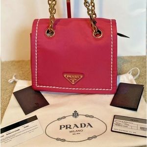 PRADA Chain Nylon Tessuto Chain Pink Fuxia 1BD197